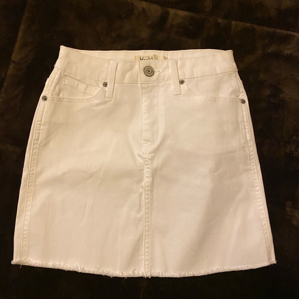 White jean skirt